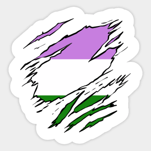 LGBTQI+ Superhero Genderqueer Flag Sticker